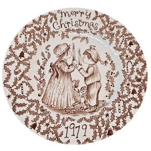 1979 A Happy Holiday to You Royal Crownford Norma Sherman Staffordshire 9" Plate